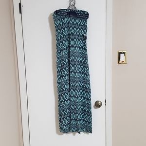 Blue and gray maxi skirt